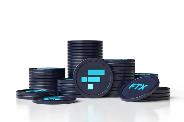 Set Ftx Token Stacks Design Suitable Cryptocurrency Exchange Concepts High — Stock Photo, Image