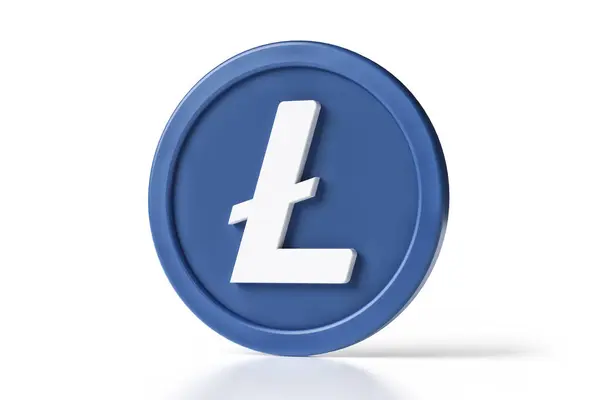 Litecoin Ltc Kryptomünzsymbol Blauen Und Weißen Farben Isoliert Auf Einem — Stockfoto