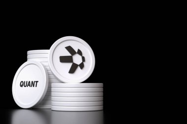 Kopya uzayı ile Quant Qnt bileşimi yığını. Yüksek kalite 3B görüntüleme.