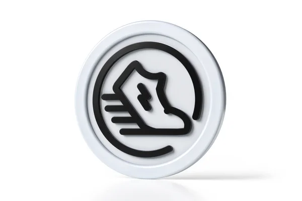 Groene Satoshi Token Stepn Gst Utility Token Icoon Grijze Zwarte — Stockfoto
