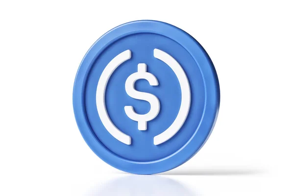 Usd Coin Usdc Stable Coin Icon Blue White Colors Isolated — Stock Photo, Image
