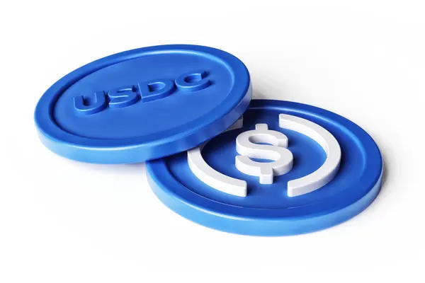 Usd Coin Cryptocurrency Stablecoin Token Displaying Logo Usdc Ticker Text — Stock Photo, Image