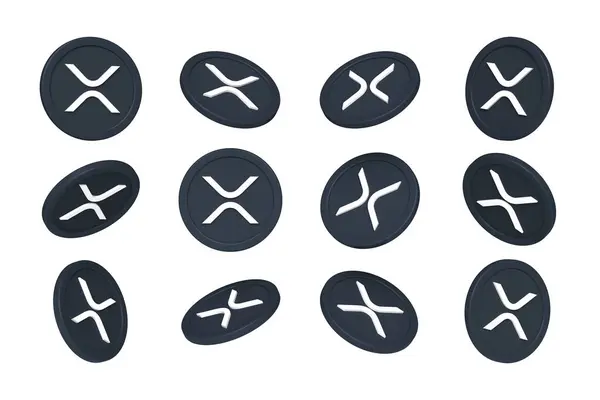 Set Xrp Tokens Viewed Multiple Angles Suitable Creating Compositions Dynamic — Stock Photo, Image