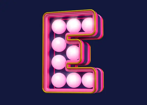 明るいピンクとブルーの文字Eを印字するマーク 高品質の3Dレンダリング — ストック写真