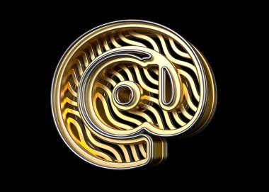 Altından yapılmış işaret karakterinde 3 boyutlu dalgalı bir stil. Yüksek çözünürlüklü ve gerçekçi yazı tipleri başlıklar, posterler, reklamlar veya web projeleri için harika. 3B görüntüleme.