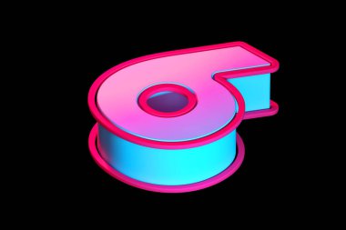 3 boyutlu 6 numaralı doktor ve magenta yatıyordu. Isometric 3D biçimlendirme yazı tipi poster, web, reklam ve modern tasarım projeleri için uygundur