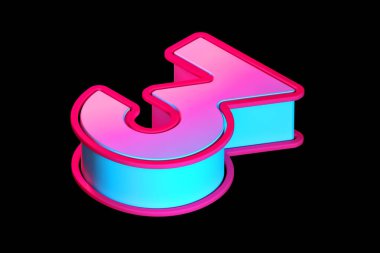 Mavi ve pembe üç boyutlu Isometric. Poster, web, reklam ve modern tasarım projeleri için 3B yazı tipi hazırlama