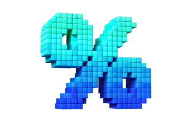 Kod biçiminde tasarlanmış mavi gradyan işareti. Yüksek çözünürlüklü 3B görüntüleme 8-bit konsept yazı tipi.