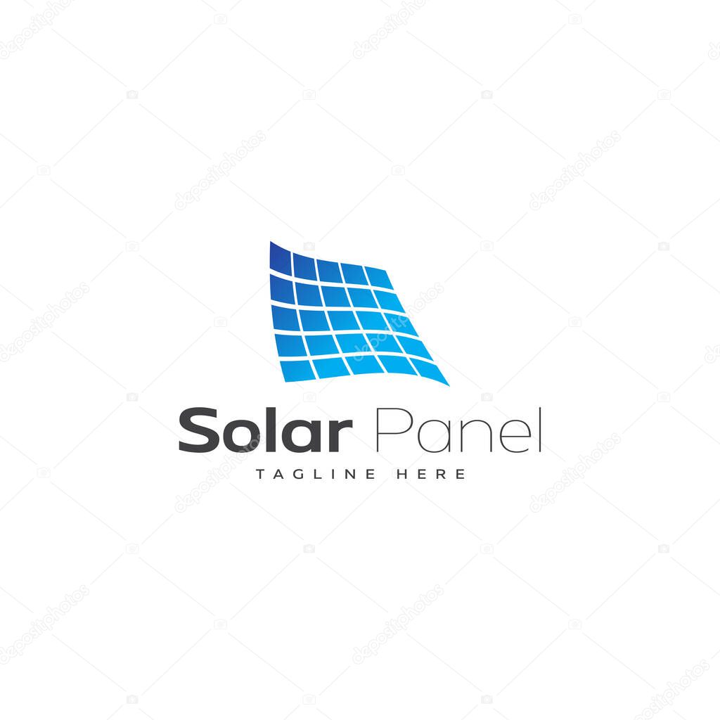 Abstract blue solar panel logo Designs Inspiration on White Background
