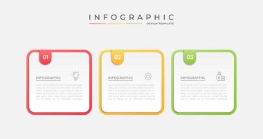 3 seçenek veya basamaklı bilgi tasarımı. İş kavramı için bilgi grafikleri. Sunumlar için kullanılabilir iş akışı düzeni, bayrak, süreç, diyagram, akış şeması, bilgi grafiği, yıllık rapor.