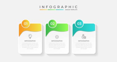 3 aşamalı, opsiyonlu, parçalı ya da süreçli bilgi için yaratıcı bir kavram. İş veri görselleştirmesi