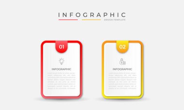 2 seçenek veya basamaklı bilgi tasarımı. İş kavramı için bilgi grafikleri. Sunumlar için kullanılabilir iş akışı düzeni, bayrak, süreç, diyagram, akış şeması, bilgi grafiği, yıllık rapor.