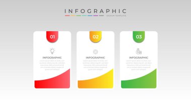 3 seçenek veya basamaklı bilgi tasarımı. İş kavramı için bilgi grafikleri. Sunumlar için kullanılabilir iş akışı düzeni, bayrak, süreç, diyagram, akış şeması, bilgi grafiği, yıllık rapor.