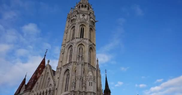 Будапешт Угорщина Листопада 2023 Року Бастіон Рибалки Статуя Святого Стефана — стокове відео