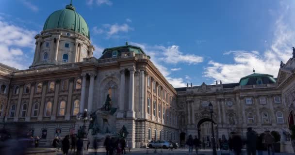 Budapest Hungría Enero 2024 Multitud Mueve Lapso Tiempo Contra Fondo — Vídeo de stock