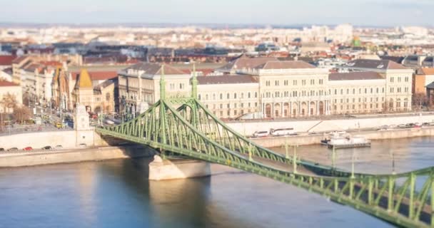 Vista Paisagem Budapeste Partir Citadella Observação Deck Time Lapse Mover — Vídeo de Stock