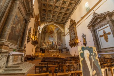 Siena, İtalya - 01 Haziran 2024: Siena 'nın iç kilisesi.