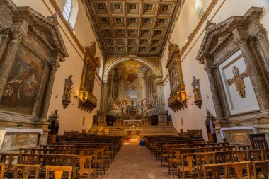 Siena, İtalya - 01 Haziran 2024: Siena 'nın iç kilisesi.