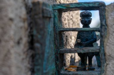 Budapeşte, Macaristan - 16 Haziran 2024: Kolodko mini heykeli 