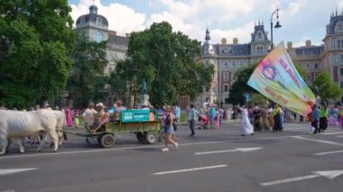 Budapeşte, Macaristan - 29 Haziran 2024: Ratha Yatra festivali.