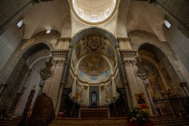 Catania, İtalya - 18 Mayıs 2024: St. Agatha Katedrali, iç mekan.