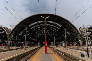 Milan, Italy - June 08, 2024: Milano Centrale Railway Station. clipart