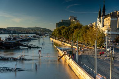 Budapeşte, Macaristan - 22 Eylül 2024: Elizabeth Köprüsü 'nden taşan şehre bakın.