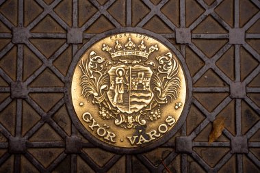 Gyor, Macaristan - 11 Kasım 2024: Gyor 'daki Dekoratif Şehir Altyapısı