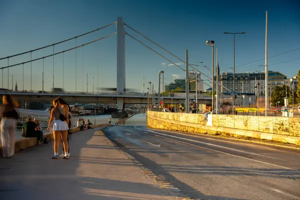 Budapeşte, Macaristan - 23 Eylül 2024: Elizabeth Köprüsü Altgeçidi Boris Sonrası Su Altgeçidi