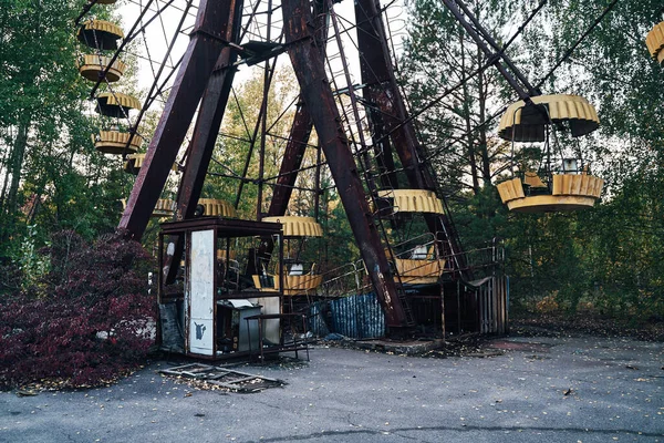 Chernobyl Ferries Wheel Fairground Power Plant View Pripyat Ukraine — Stock Photo, Image