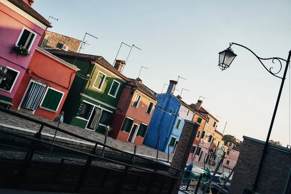 Bright Colorful Houses Burano Murano Streets Venice Italy — Stock Photo, Image