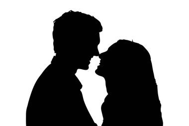 Çarpıcı bir monokrom siluetinde, bir çift yakın bir ilişki anında yakalanır, burunları birbirine değmek üzeredir. Katıksız karşıtlık bir gizem ve romantizm unsuru ekler.  