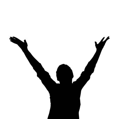 Saf bir siluet kollarını açmış bir figür yakalar, bir anlık sevinç, zafer ya da ruhsal uyanış izlenimi verir. Düzensiz arkaplan, duyguyu vurguluyor.. 