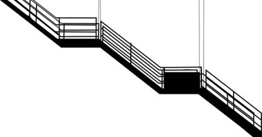 Siluette Demiryolu ile Minimalist Siyah Merdiven