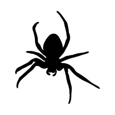 İzole edilmiş Siyah Örümcek Silueti