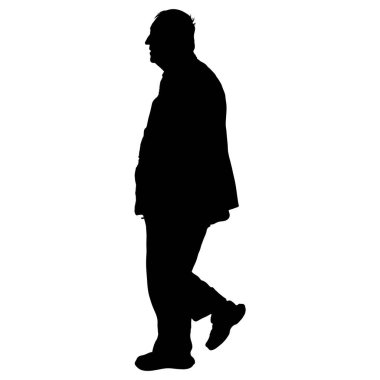 Beyazın Üzerinde İzole Edilmiş Olgun Adamın Profili Yürüyor