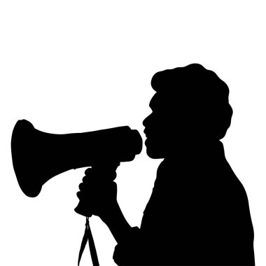 Megafonla Konuşan Kişinin Silueti