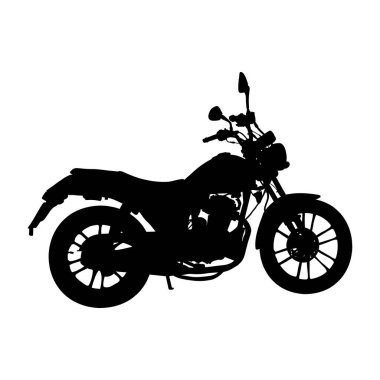 Klasik Motosiklet Yan Görünümünün Siyah Silüeti