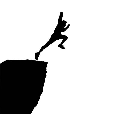 Uçurumlar Arasında Zıplayan Kişinin Silueti
