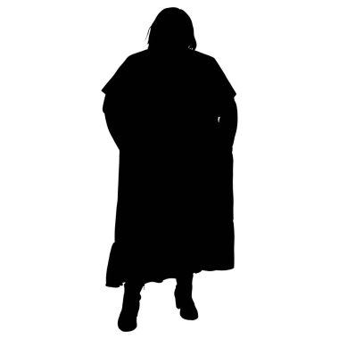 Uzun Elbiseli Kadın Silueti Ayakta Duruyor