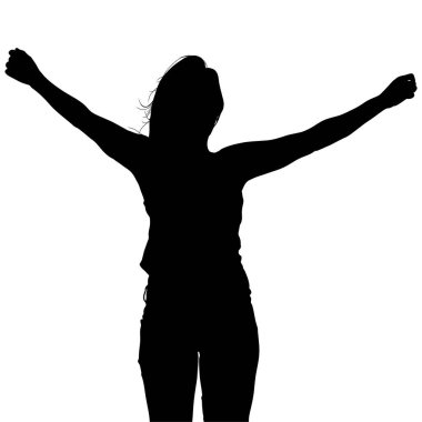 Geniş Kollu Kadın Silueti