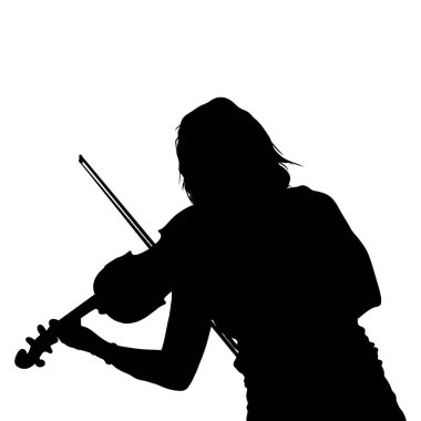 Keman çalan Kadın Silueti