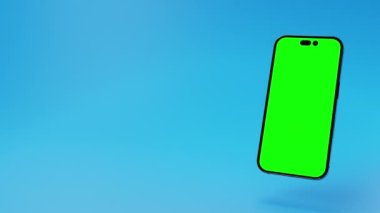 Uygulama reklamları için yeşil ekranlı animasyon akıllı telefon, Model şov davaları, mobil web sitesi sunumları vs. Yüksek kalite 4k görüntü