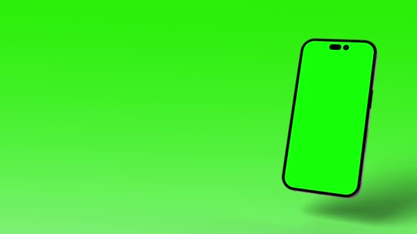 Animowany Smartfon Zielonym Ekranem Tłem Reklam Aplikacji Futerałów Pokazowych Makiet — Wideo stockowe