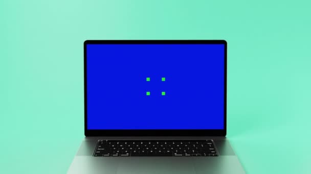 Animação Laptop Fino Moderno Com Chromakey Trackingpoints Para Colocar Conteúdo — Vídeo de Stock