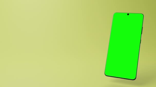 现代机器人智能手机3D动画 绿色显示 用于彩色键控 高质量的4K镜头 — 图库视频影像