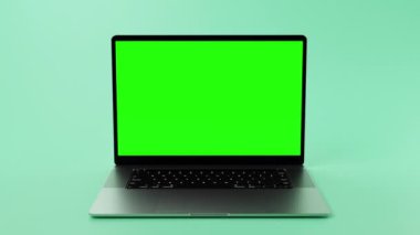 Krom anahtarlama için yeşil ekranlı Modern Notebook animasyonu. Yüksek kaliteli FullHD görüntüler