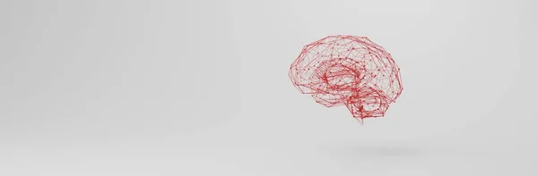 İnsan beyni arkaplanı oluşturan soyut nokta bulutu. Yüksek kalite 3d illüstrasyon