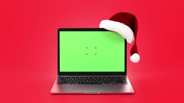 Webdisgn Laptop Greenscreen Template Para Presentar Aplicaciones Sitios Web Publicidad — Vídeo de stock