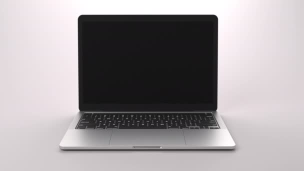 Laptop Con Croma Key Pantalla Para Maquetas Promoción Web Walkthrough — Vídeos de Stock